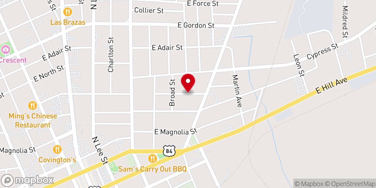 Map showing location of Forest Street Methodist Church