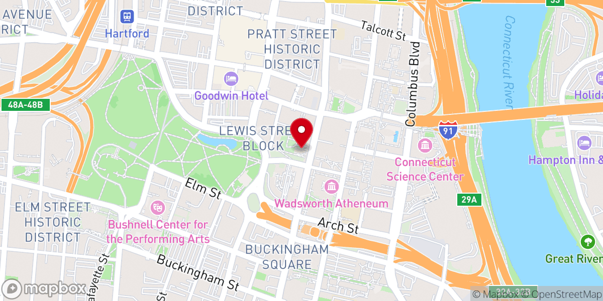 Map showing location of Center Church