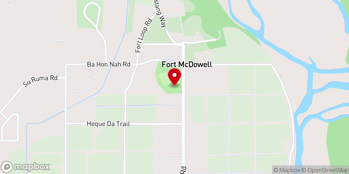 Map showing location of Fort McDowell Miracle Church of All Nations