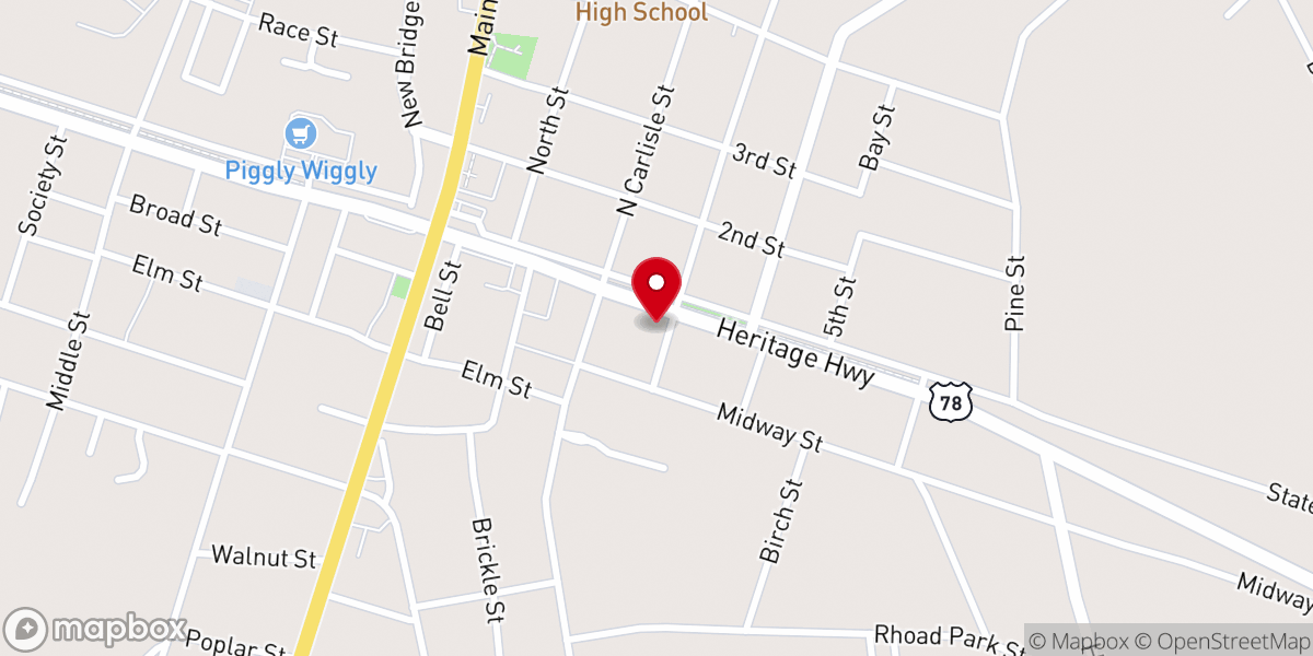 Map showing location of Trinity Methodist Church