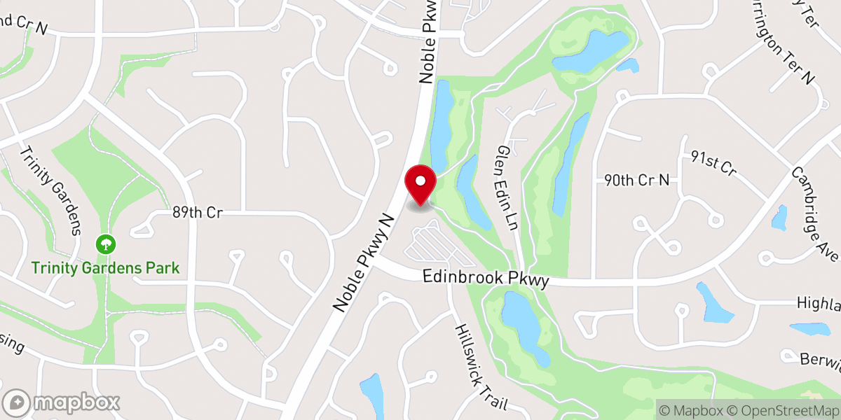 Map showing location of Edinbrook Church