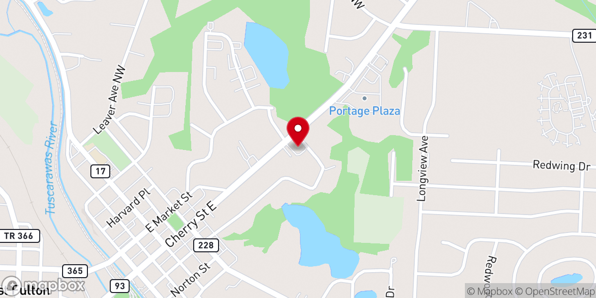 Map showing location of Church of the Nazarene