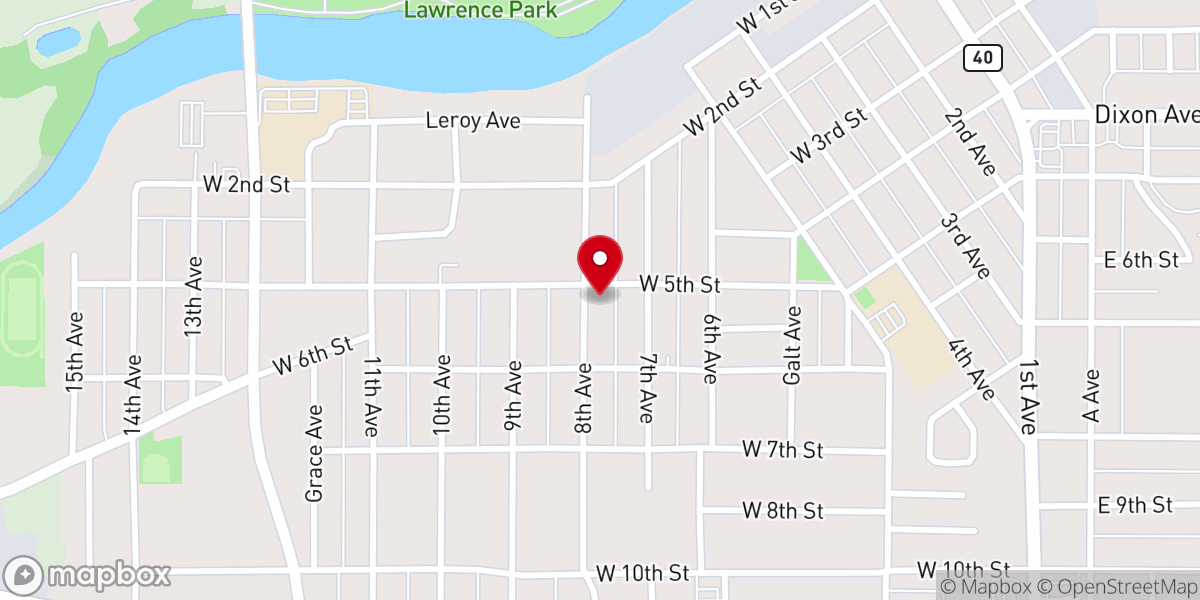 Map showing location of Immanuel Lutheran Church