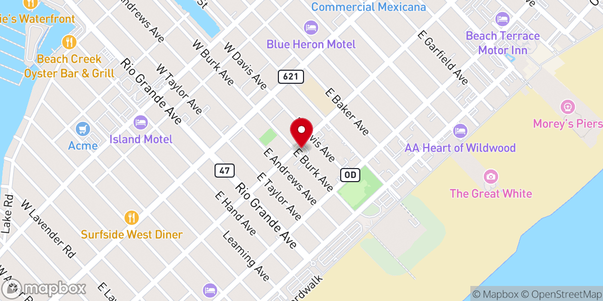 Map showing location of First Presbyterian Church