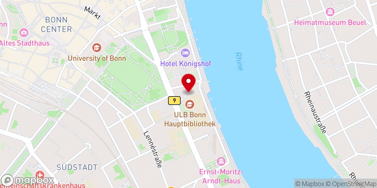 Map showing location of Evangelische Lutherkirchengemeinde Bonn