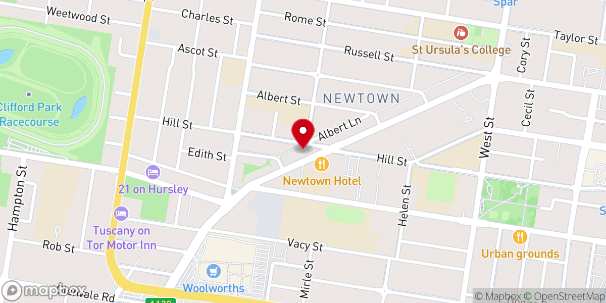 Map showing location of St Alban's Anglican Church
