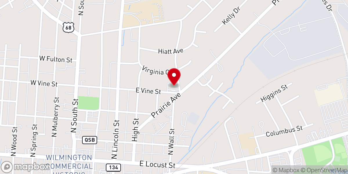 Map showing location of Faith Lutheran Church