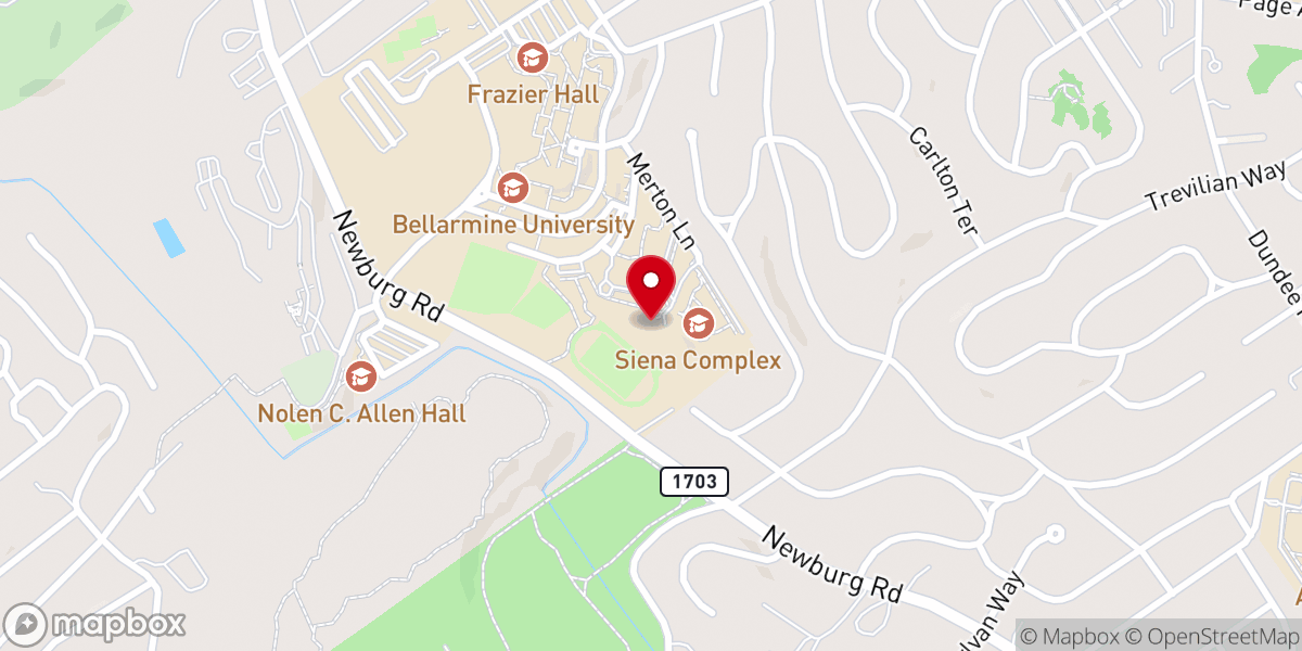 Map showing location of Our Lady of the Woods Chapel