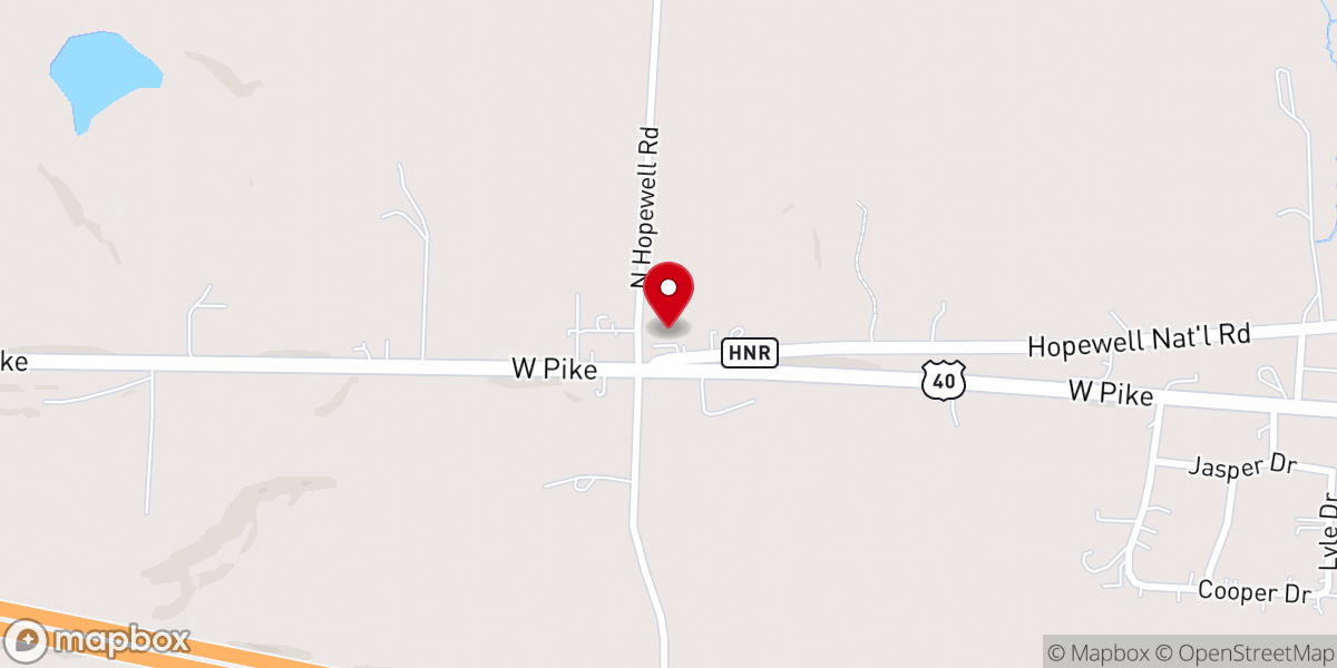 Map showing location of Hopewell Methodist Church