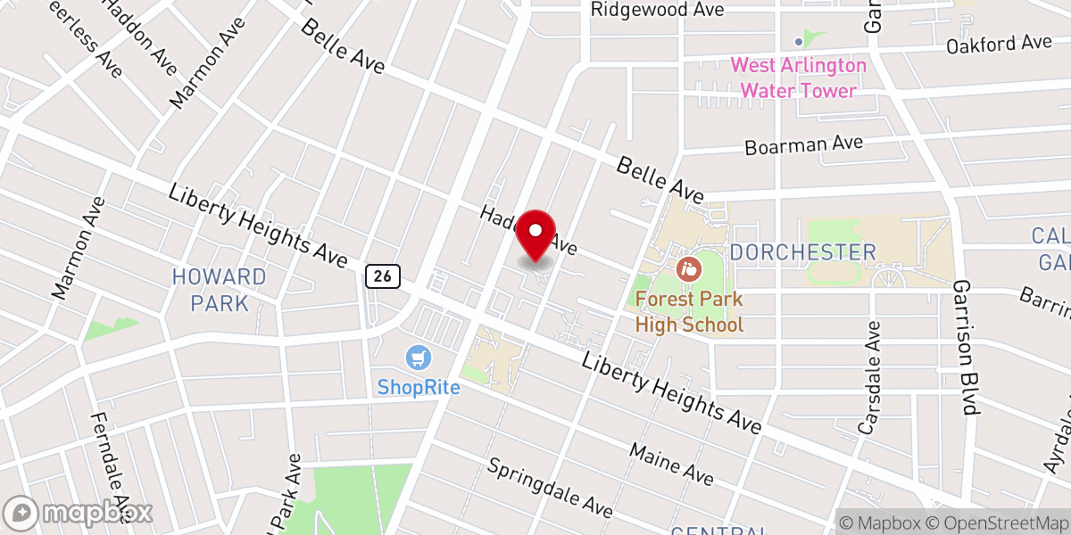 Map showing location of Park Community United Church of Christ