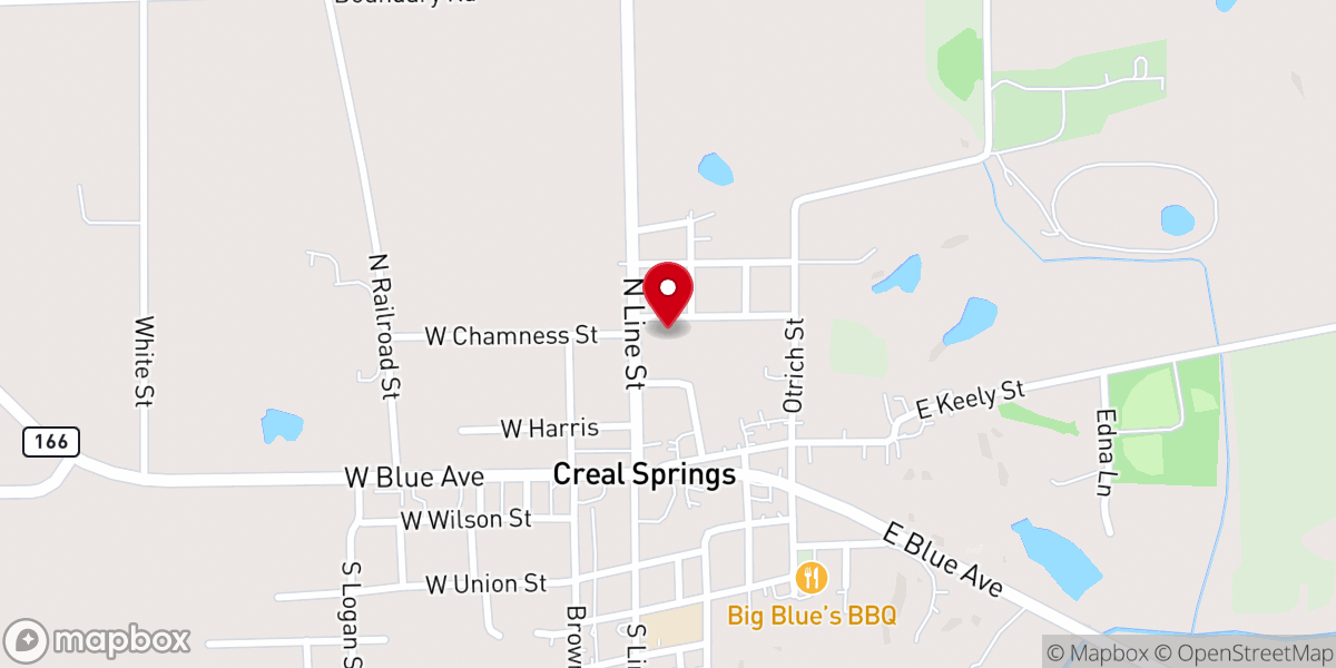 Map showing location of Creal Springs Untd Methodist Church