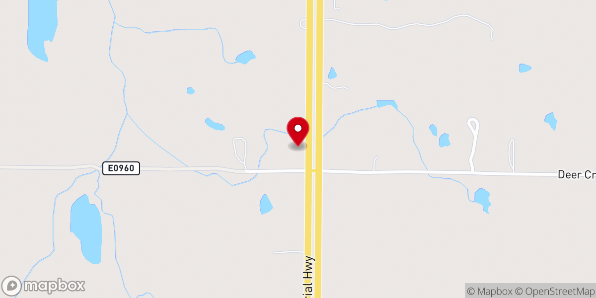 Map showing location of Deer Creek Baptist Church