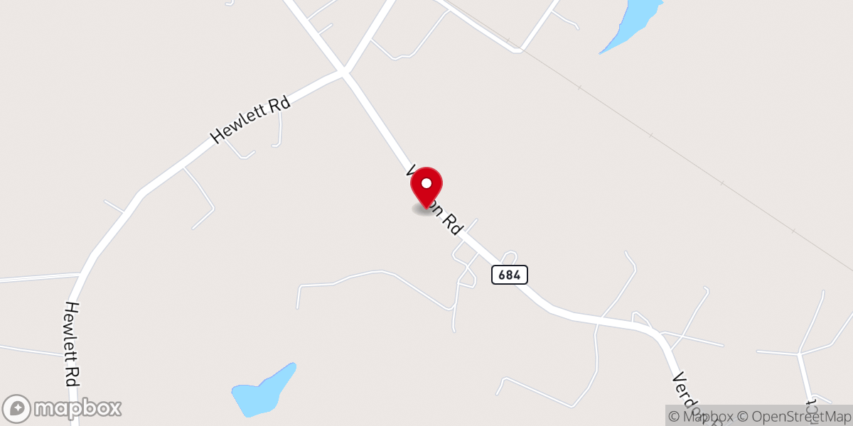 Map showing location of Elon Baptist Church