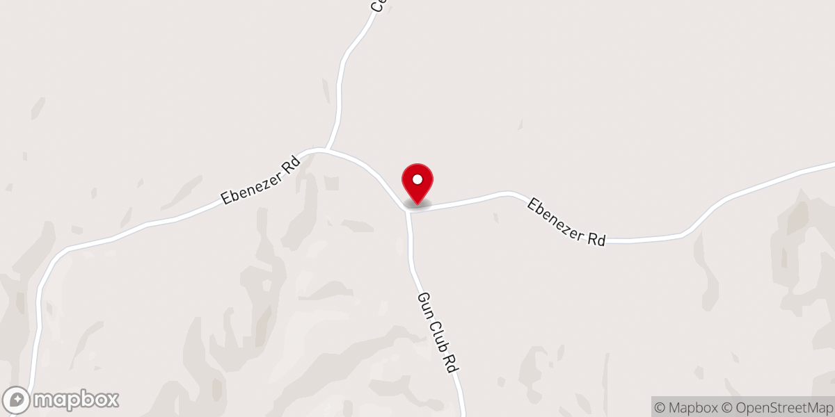 Map showing location of Ebenezer Church
