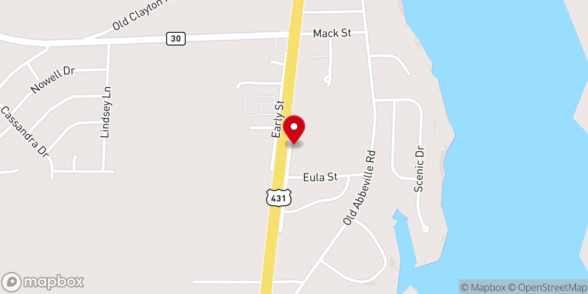 Map showing location of Magnolia United Methodist Church
