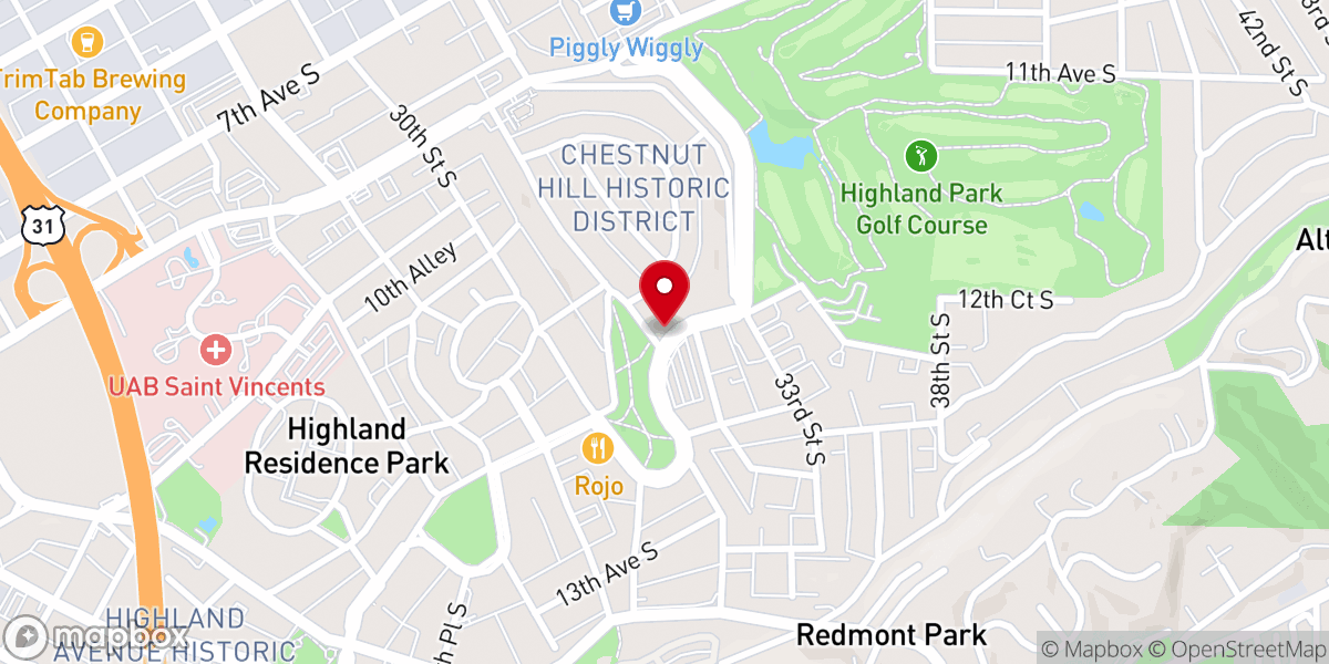 Map showing location of New Independent Church of Birmingham