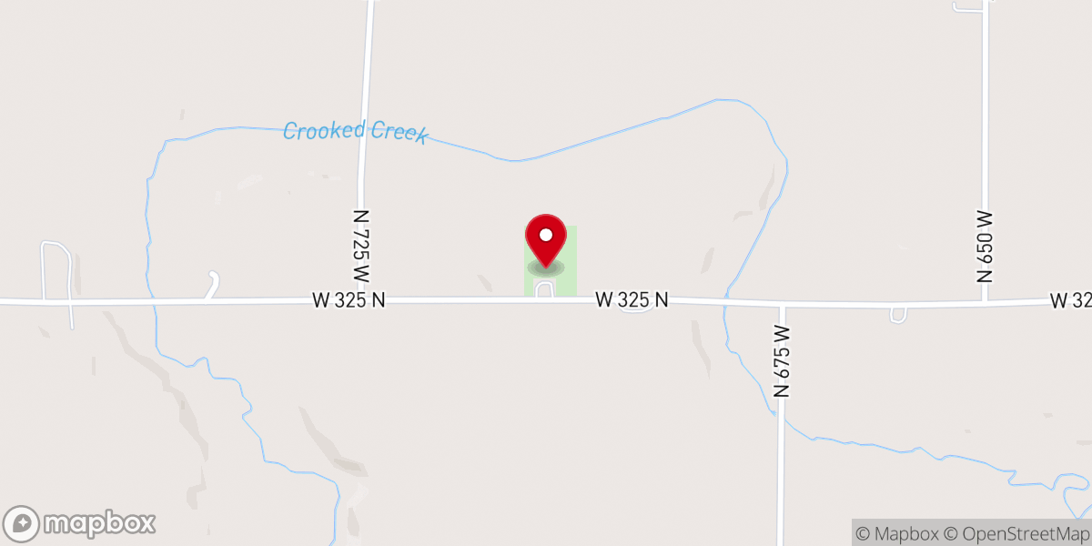 Map showing location of Crooked Creek Christian Church