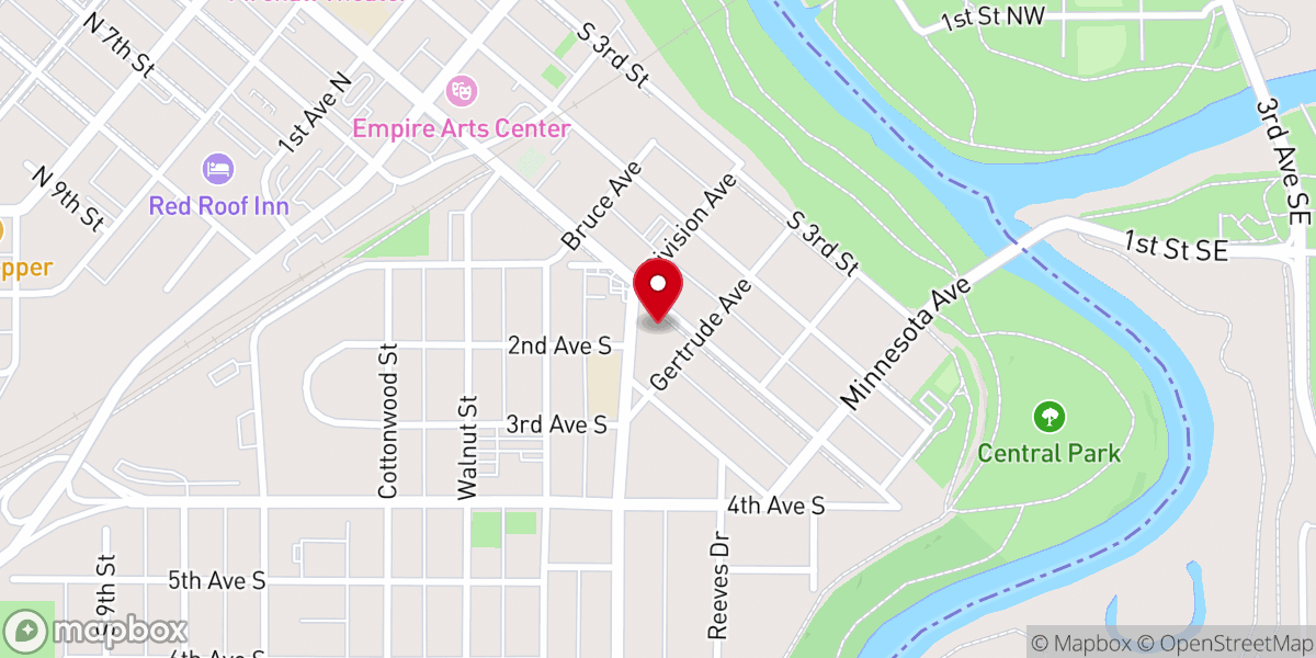 Map showing location of Cottonwood Community Church