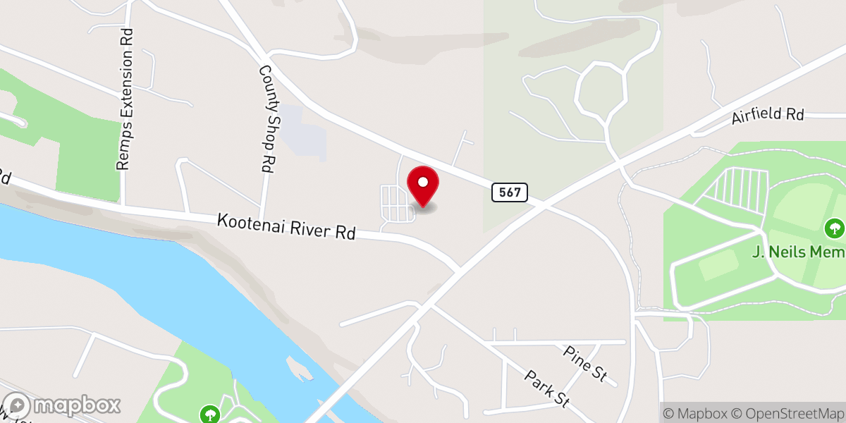 Map showing location of Libby Christian Church