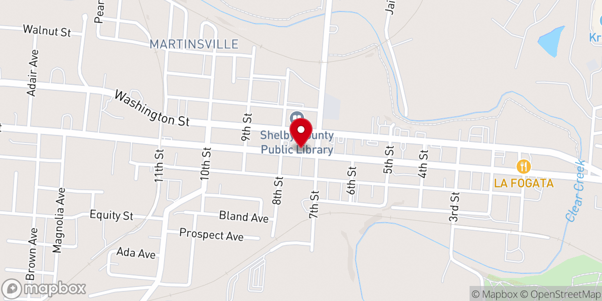 Map showing location of Victory Baptist Church