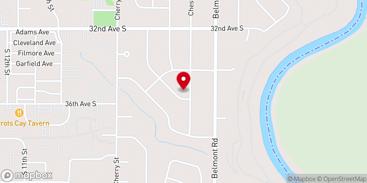 Map showing location of Trinity Free Lutheran Church