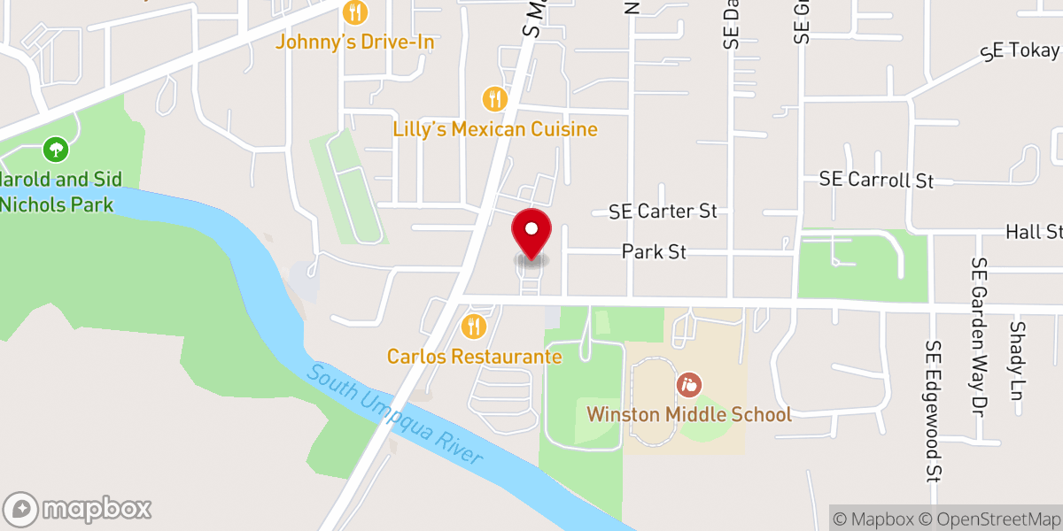 Map showing location of Foursquare Gospel center