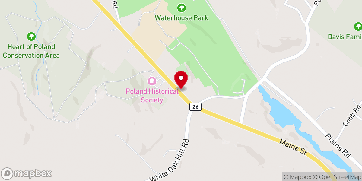 Map showing location of Poland Community Church Food Bank & Thrift Shop - Food Distribution Center
