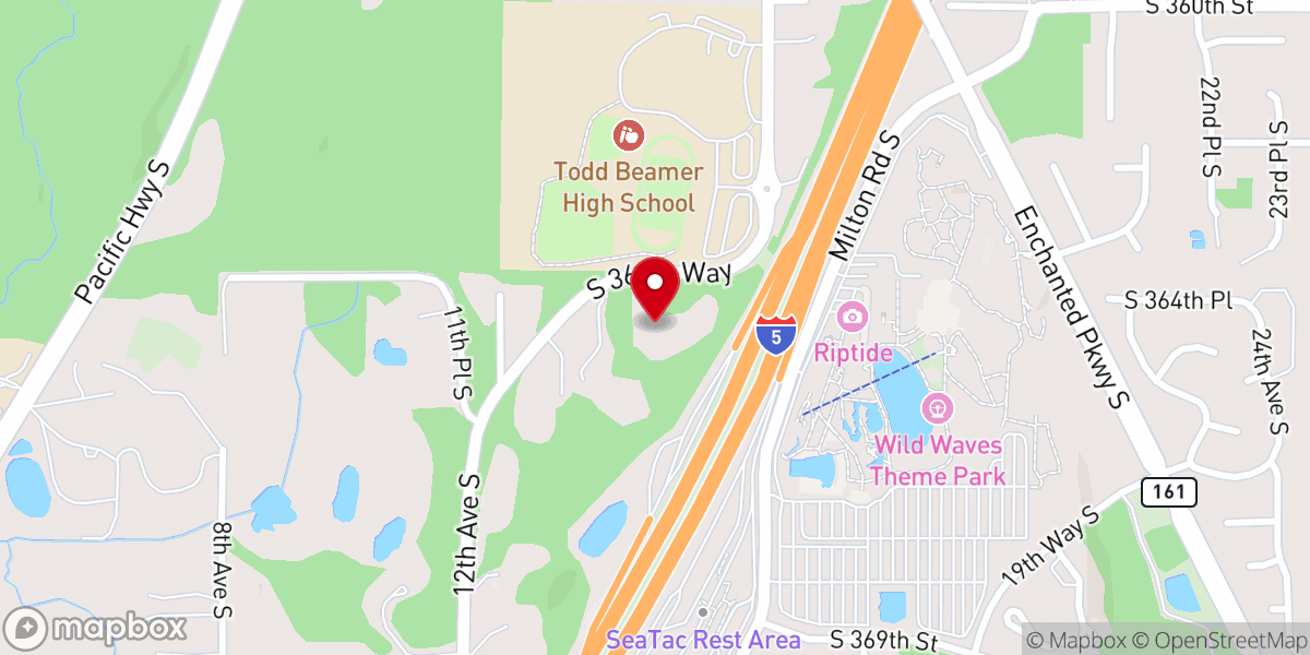 Map showing location of Tacoma Washington Temple