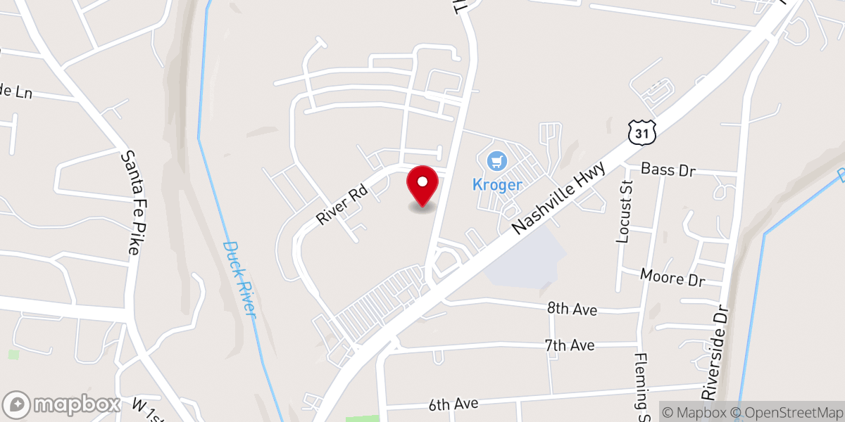 Map showing location of Northside Baptist Church