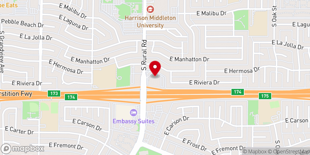 Map showing location of Tempe Nazarene Church