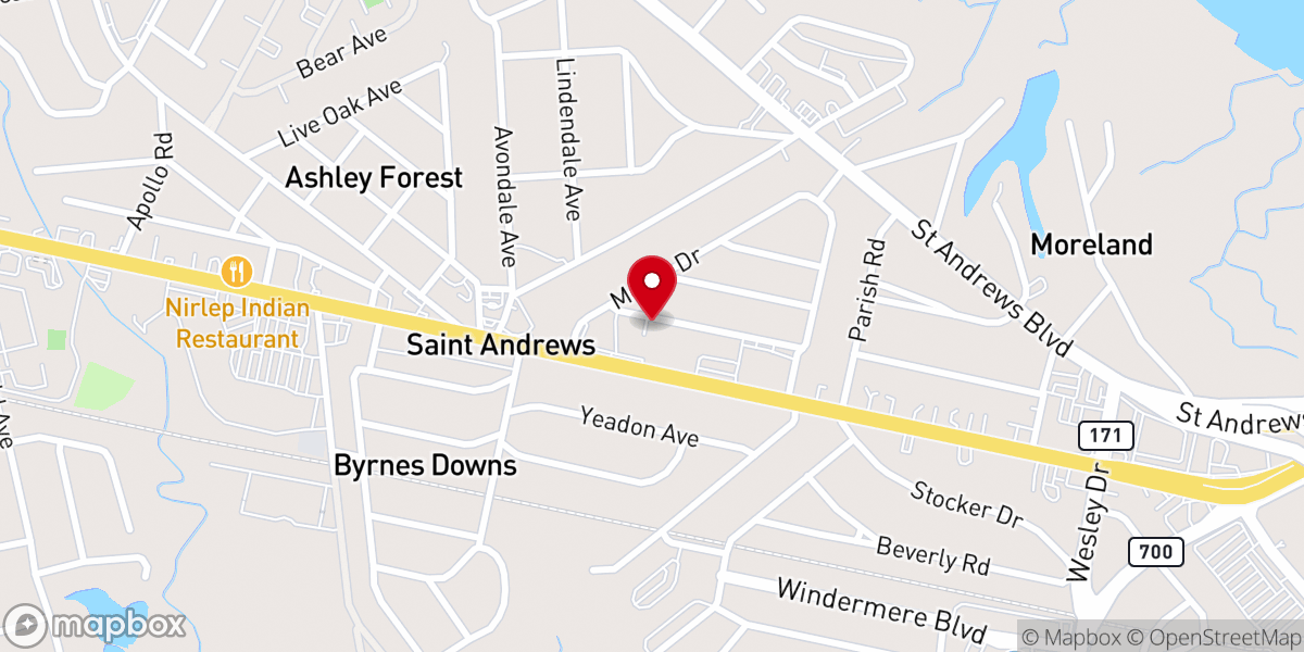 Map showing location of Blessed Sacrament Catholic School