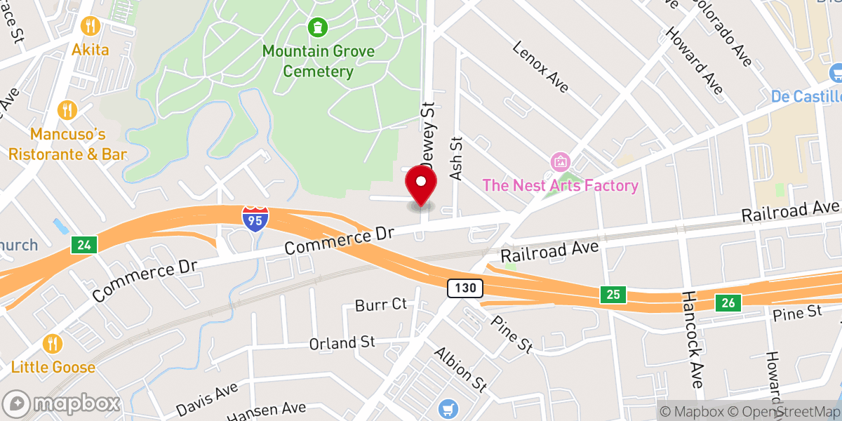 Map showing location of Church of Christ Bridgeport