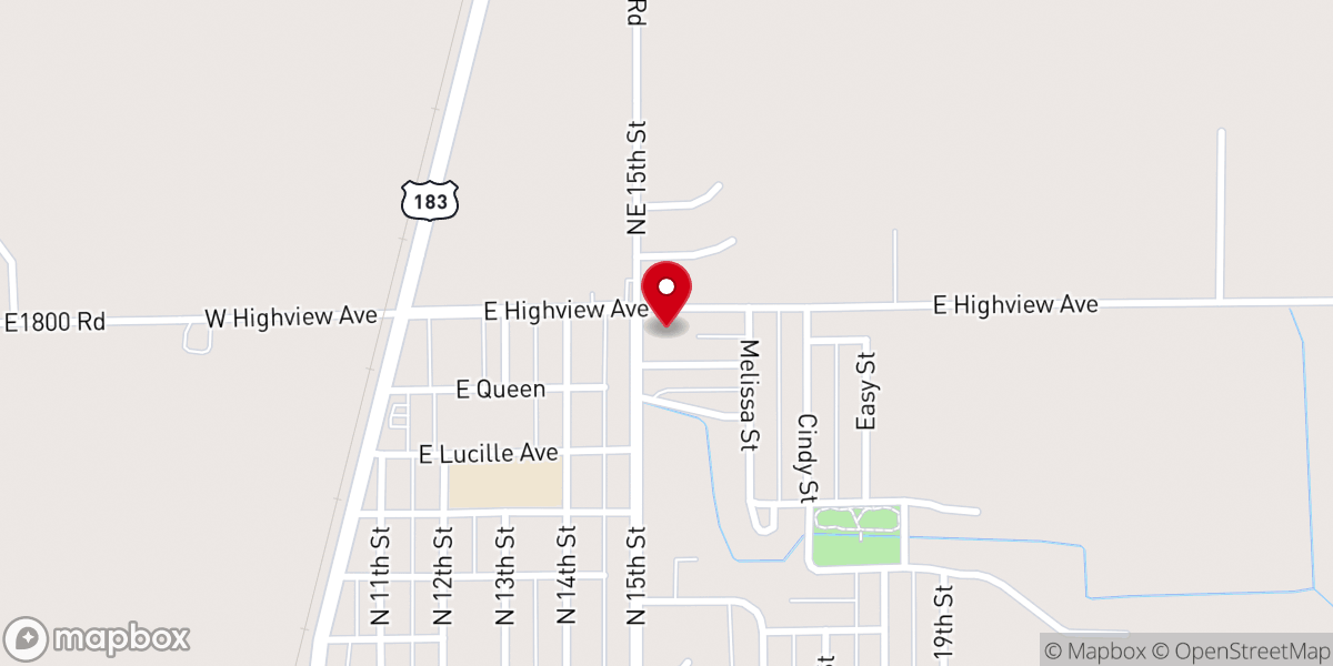 Map showing location of Bible Baptist Church