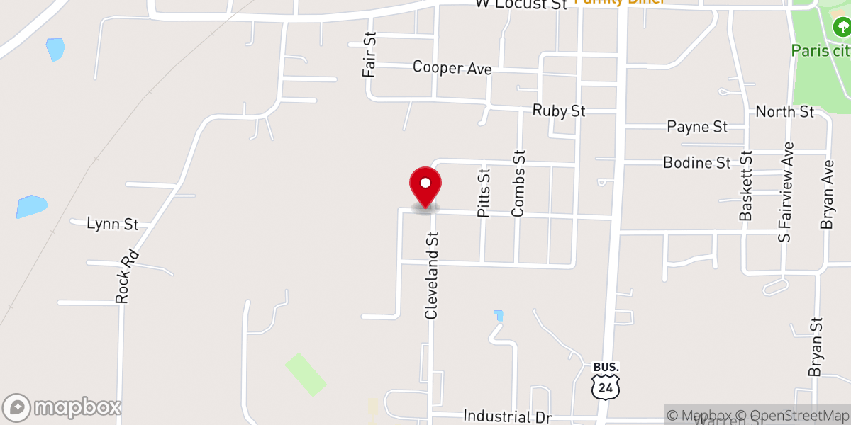 Map showing location of First Baptist Church Parsonage