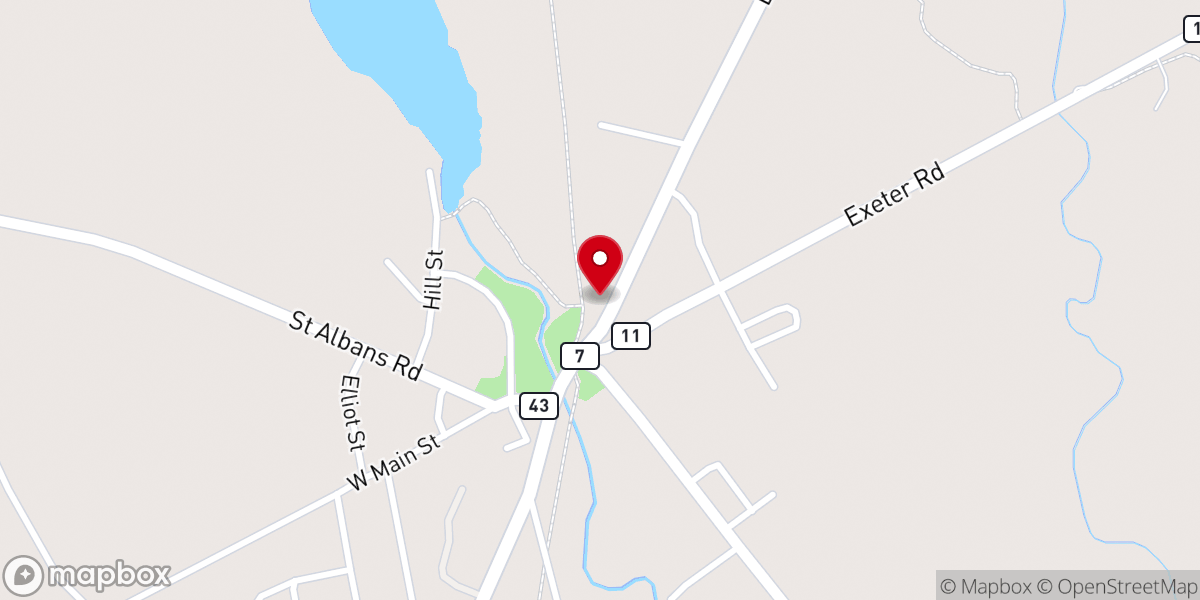 Map showing location of Corinna United Methodist Church