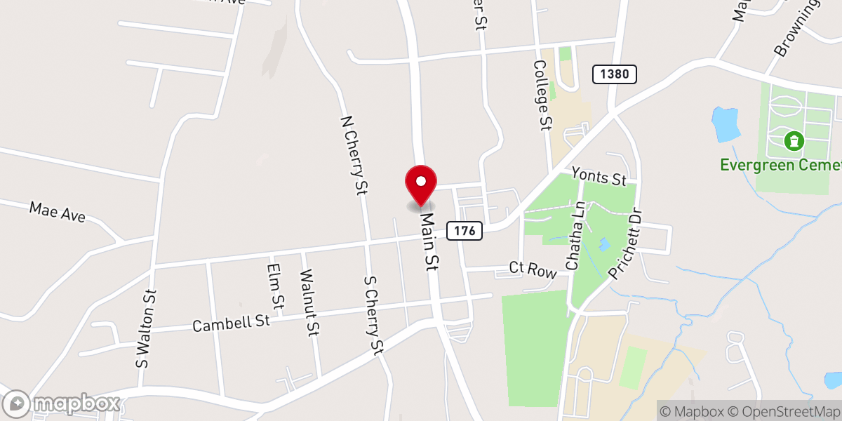 Map showing location of Muhlenberg Community Theatre