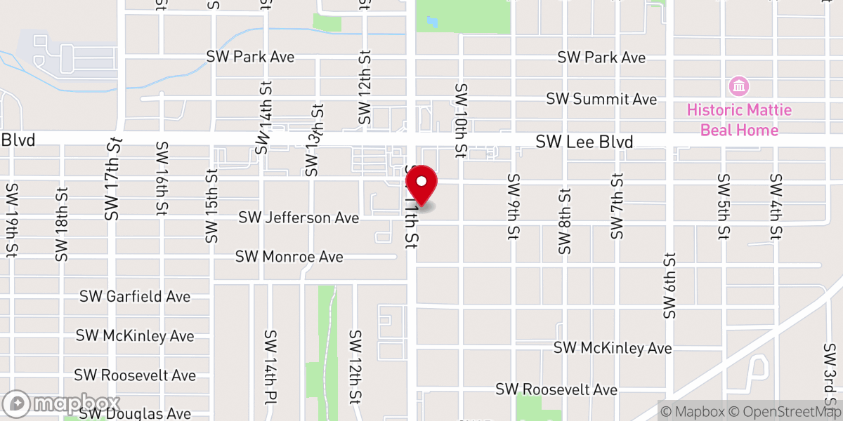 Map showing location of Immanuel Baptist Church