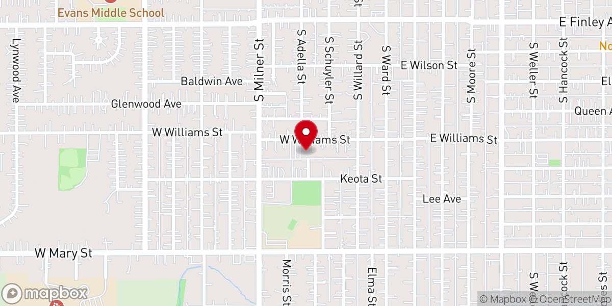 Map showing location of Ottumwa Baptist Temple