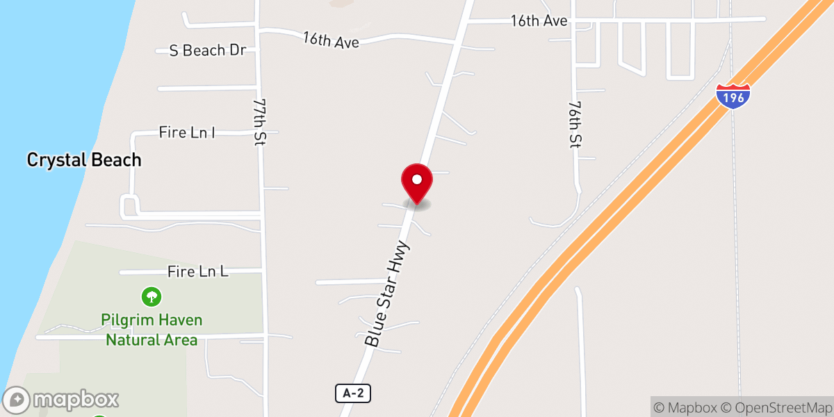Map showing location of Blue Star Church