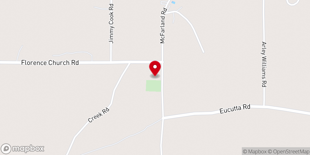 Map showing location of Florence Church