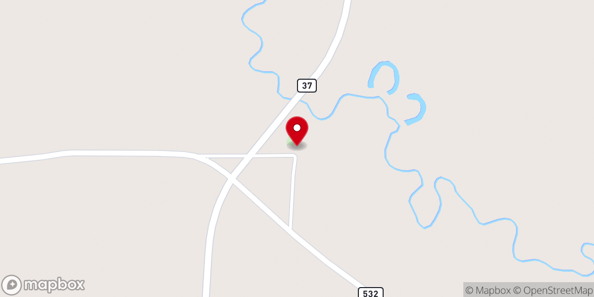 Map showing location of Calhoun Baptist Church