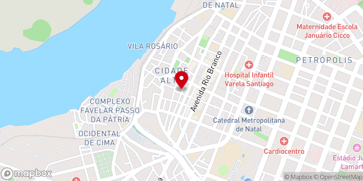 Map showing location of Igreja Batista Calvario