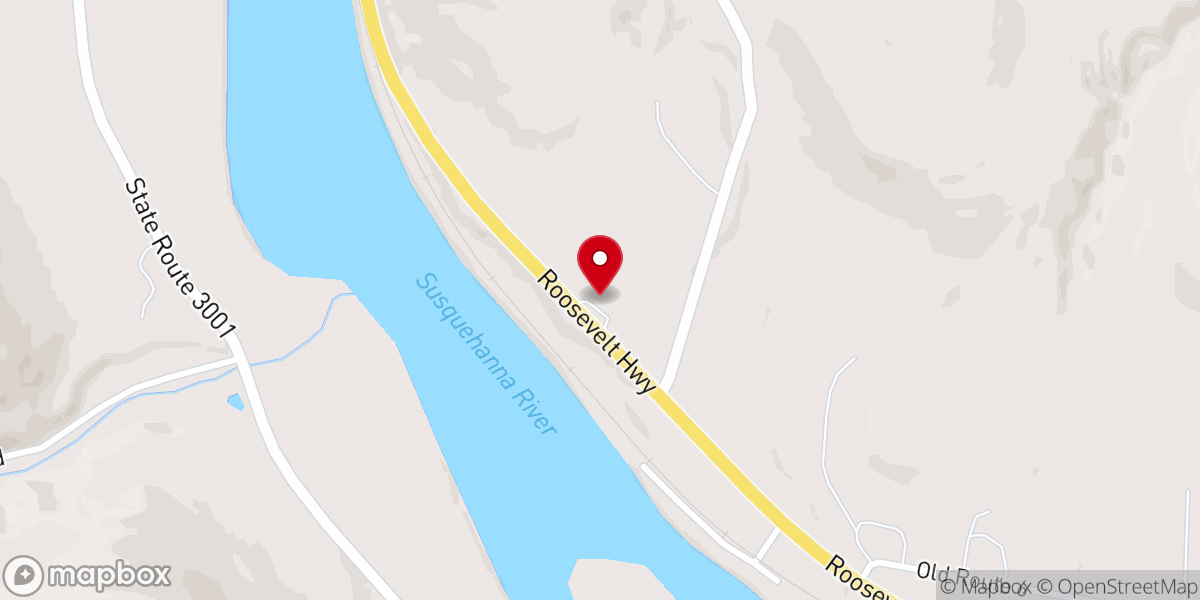 Map showing location of Skinner's Eddy Methodist Church
