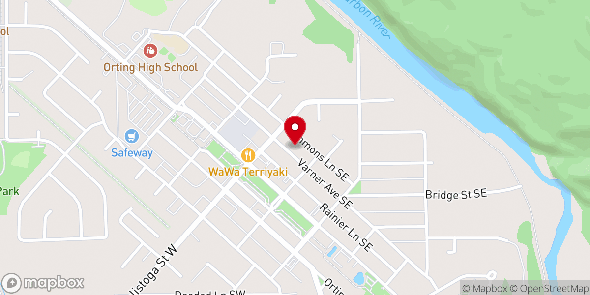 Map showing location of LifeWay Church Orting