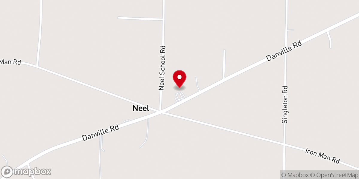 Map showing location of Neel Methodist Church