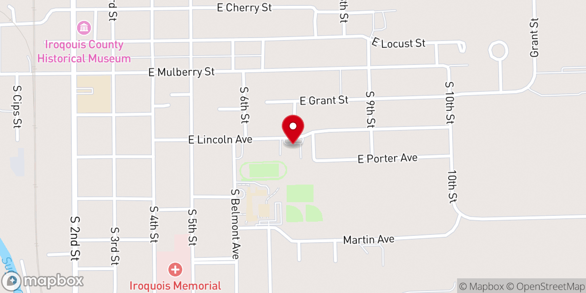 Map showing location of Faith Lutheran Church