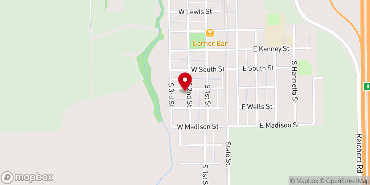 Map showing location of Divernon United Methodist Church Food Pantry