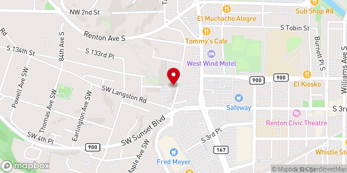 Map showing location of Hope Church NW