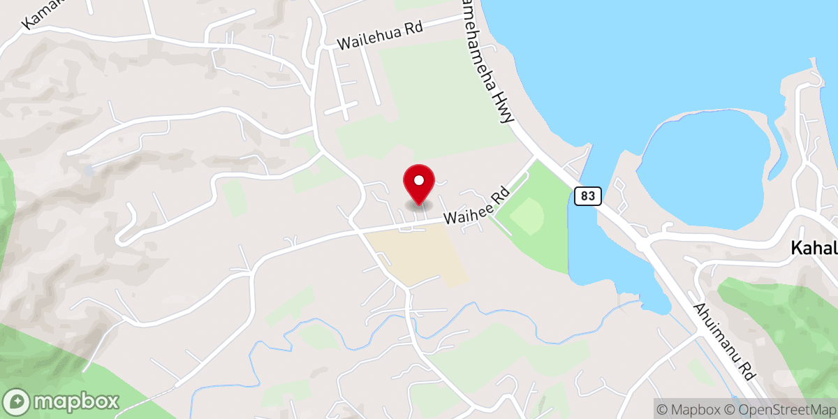 Map showing location of Kahaluʻu United Methodist Church
