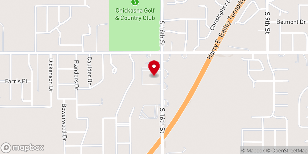 Map showing location of Southern Oaks Church of Christ